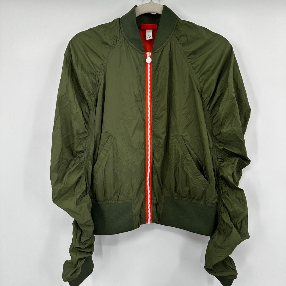 Hunter for Target Green Ruched Sleeve‎ Bomber Jacket Small Gorpcore Streetwear